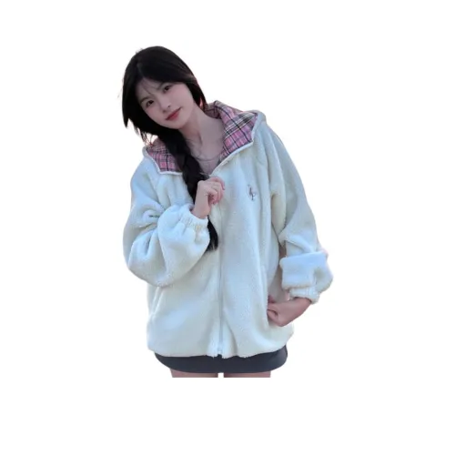 BVODE Молоко Белый Женский Бархатный Куртка