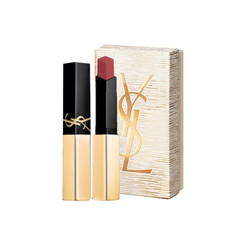 SAINT LAURENT 2025 Christmas Limited Innovation Золотой Барная стойка Lipstick Бренд Новый Тонкий Lipstick Матовый