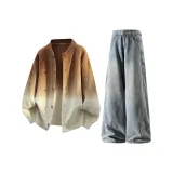 Карамельный топ + синие штаны