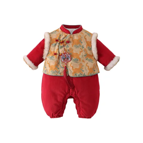 XiaoJinBu Красный Малыш Комбинезоны Ползунки