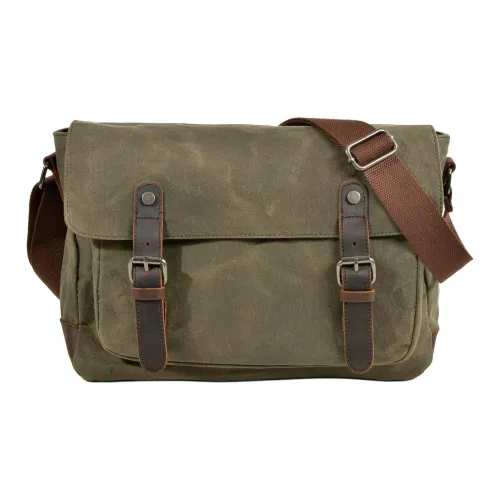 TTaG．baG Холст Плечевая сумка Мужская Хаки Зеленый