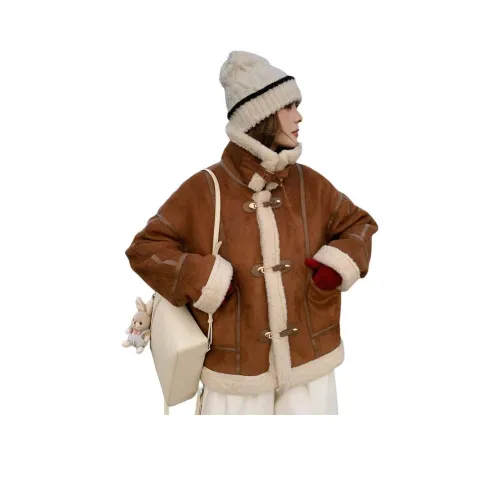 Vintage Cars Бархат Feel Пальто Женские