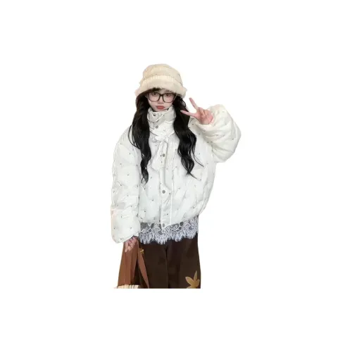 HELEH Polka Dot Floral Women's Down Jackets (Пуховики)