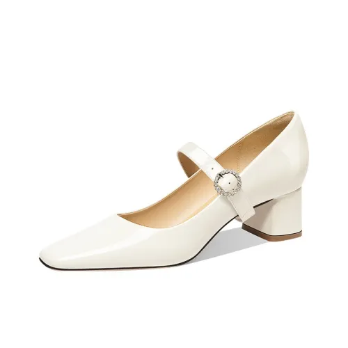 LOLY Mary Jane Shoes Белый Искрящийся Ромб Galaxy 5CM Женские