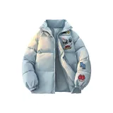 Светло-синий хлопковый пуховик