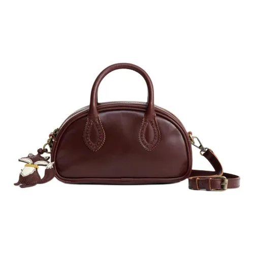 ZARA Сумка из коровьей кожи Мини Женская Коричневая