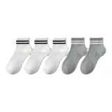 [Short Style] 3 упаковки белый + 2 упаковки светло-серый