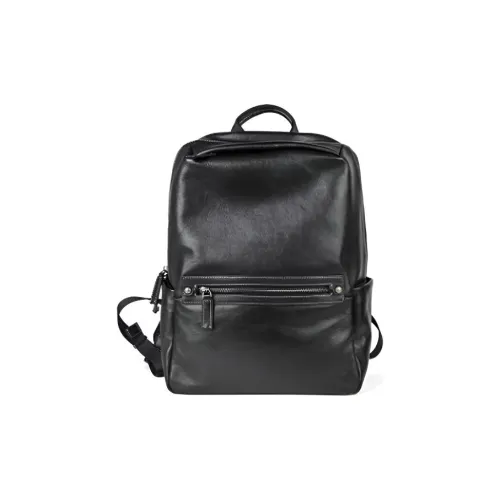 DOSRFINI Рюкзак из лощеной коровьей кожи стандартный мужской черный