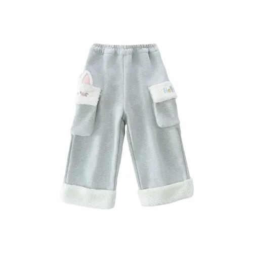 SHIBU Hanzi Одежда Kitten С флисовой подкладкой Карго штаны Серый Предшкольные тренировочные штаны
