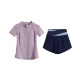 Комплект одежды (Фиолетовая рубашка с коротким рукавом + синие штаны)