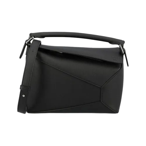 LOEWE Совместное издание Пазл Телячья кожа Одно плечо Сумка Маленькая Женская Черная