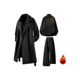 Black Coat + Black Sweater + Black Pants  
Черное пальто + черный свитер + черные штаны
