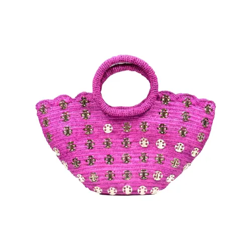 Paco Rabanne Тканая соломенная сумка женская фиолетовая