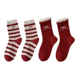 Вышивка Толстый Полоса *2 + Красный Бант *2