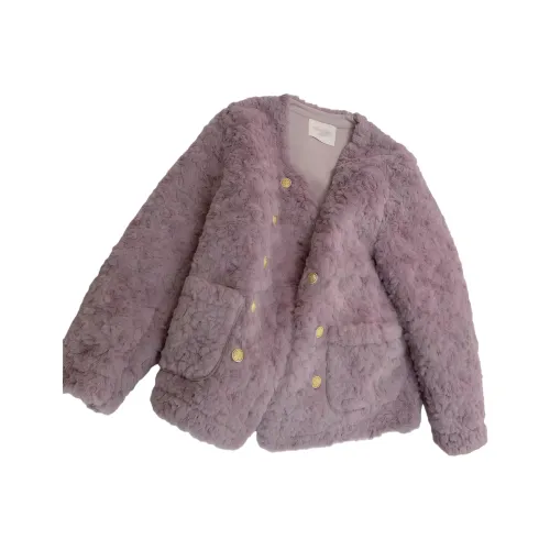 TSKIU Светло-фиолетовый Женские Бархатные Куртки