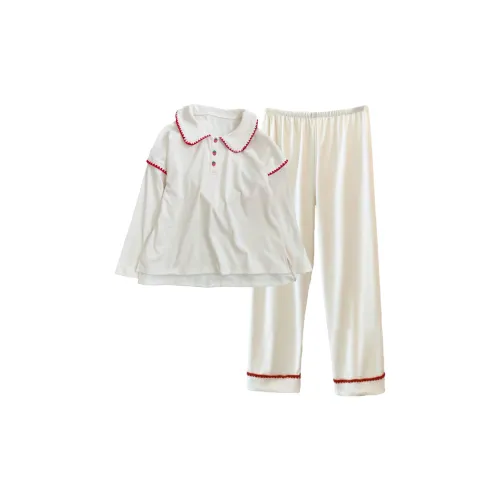 WANANNI Экрю Женские Пижамные Комплекты