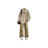 Комплект одежды: Флисовая подкладка, абрикосовый худи WEEK + штаны хаки с оборками