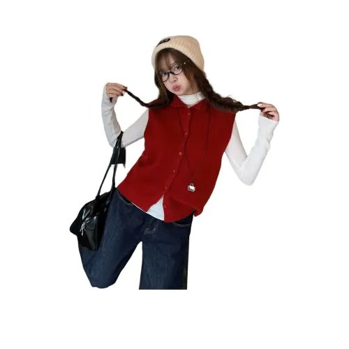 SUSANSAN Red Женские жилеты