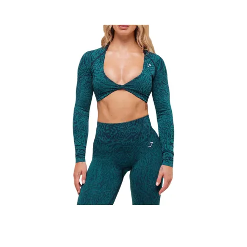 GYMSHARK Морской синий Бренд Синий Женские Короткие топы