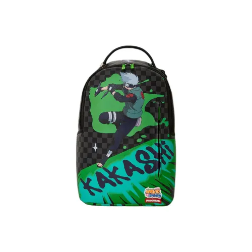SPRAYGROUND Naruto Коллаборация Искусственная кожа Рюкзак Унисекс Зеленый Черный