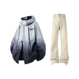 Комплект одежды (Черная ветровка + Желтые грязные штаны)