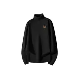 [Мягкая кожа-дружелюбный] Черный (T-карман с милым дизайном для домашних животных и логотипом на груди)