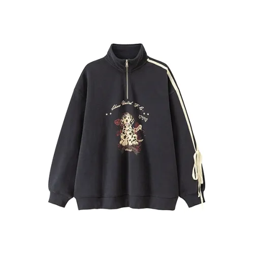 CHUU Темно-синий синий женский свитшот