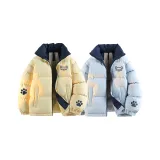 Светло-желтый хлопковый пуховик [Темно-синий ярлык] + Светло-синий хлопковый пуховик [Темно-синий ярлык]