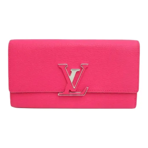 LOUIS VUITTON Capucines Коровья кожа Capison Кошелек Стандартный Женский Ярко-розовый