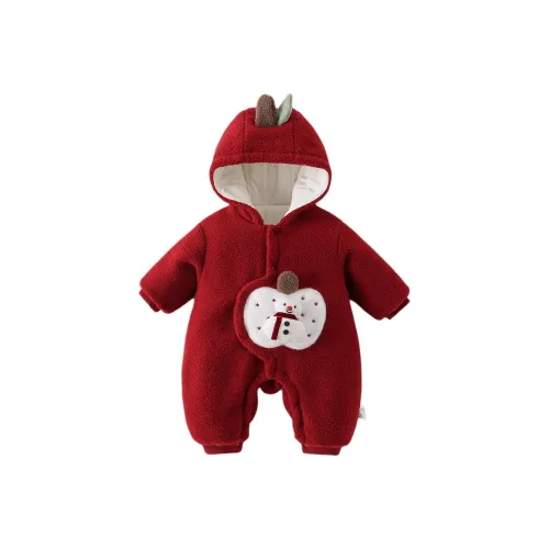 XiaoJinBu Темно-красный Малыш Комбинезоны Ползунки