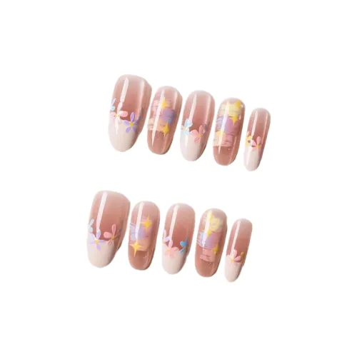 OUYUJI False Nail Моне Сад Овал MID Длина Розовый Смузи Коquette