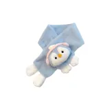 Синие наушники, шарф с пингвином