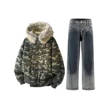 Зеленый камуфляж Hawk Mountain + черные джинсы