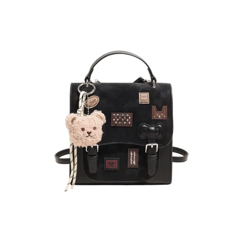 MARKANGARO ПУ (полиуретан) Рюкзак Стандартный Женский Черный Экрю Розовый Кофейный