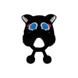 Crying Meow - Черная плюшевая шапка