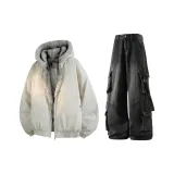 Хаки топ + черные джинсы