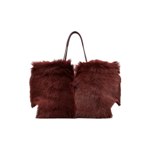 TOD'S Lambshearling Сумка Средний Женская Бордовый