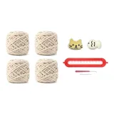 Экрю-Кошка и Рыбка-DIY Ручной Шарф-с Вязаной Ткани Инструмент