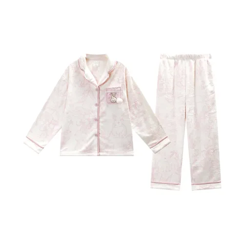 GUKOO Пижамный комплект женский розовый белый