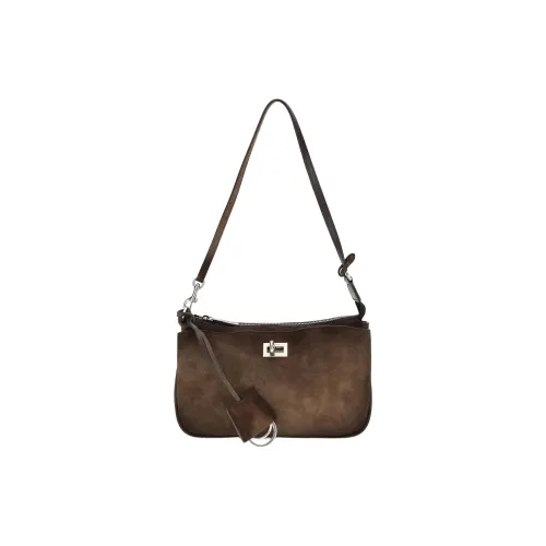 Balenciaga Rodeo Замша Сумка на плечо Женская Шоколад