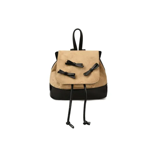 WHERE WHAT WHO ПУ (полиуретан) с замшей Рюкзак Женские Черный кофейный Коричневый