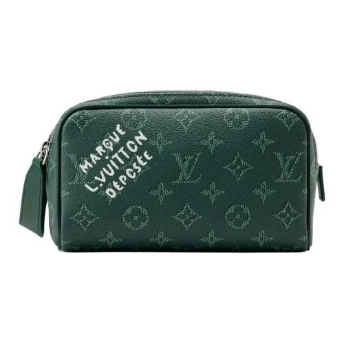 LOUIS VUITTON Dopp Kit Холстовая сумка для туалетных принадлежностей Мини Мужская Лесной зеленый