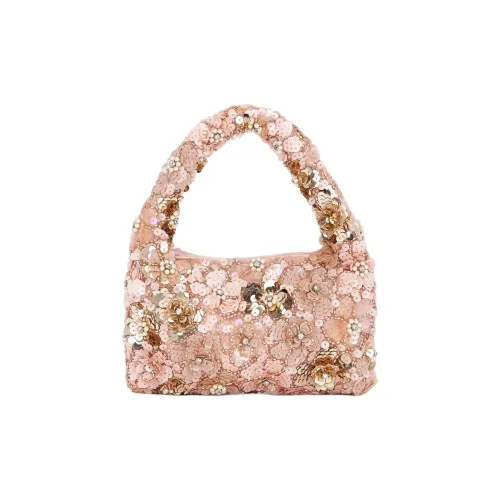 LOVESHACKFANCY Нейлон с Этилен Блестки Вечерняя Сумка Мини Женская Розовое Золото