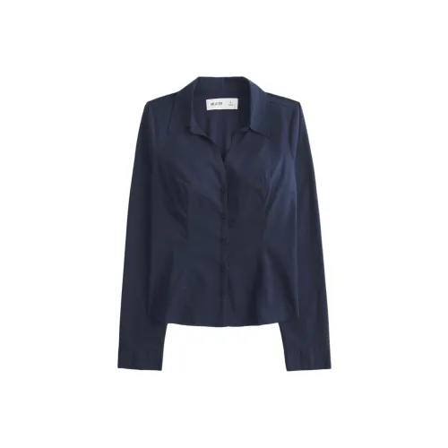 Hollister Морской Синий Женские Рубашки