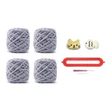 Серо-голубой шарф с кошкой и рыбкой, сделанный вручную, с тканью вязаной, волшебный инструмент