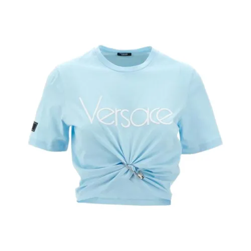 VERSACE SS24 T Рубашка Женская Светло-Синяя