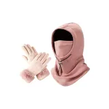 Розовый комплект (розовая шляпа + розовые перчатки)