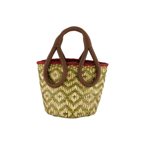 Johanna Ortiz Натуральное волокно Сумка Мини Женские Ma Guai Зелёный Вино Натуральный