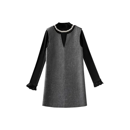 TOUCH Комплект с юбкой Женские Черный+Темно-серый