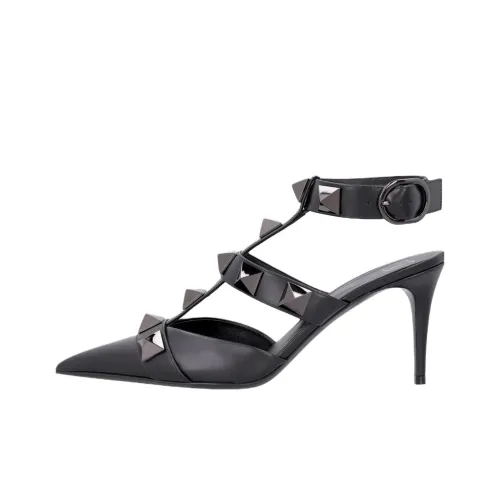 Valentino Roman Stud Garavani Узкий каблук Высокие каблуки 8 см Женские Черный